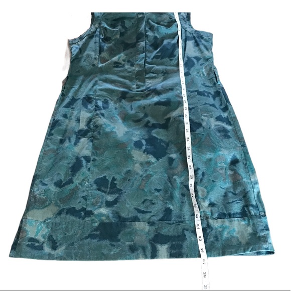 New York & Company Green and Blue Sleeveless tie waist dress - Picture 7 of 7